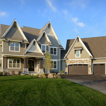 Traditional Exteriors Featuring Stone