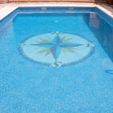 Swimming Pool Tiles - Compass Design 2 - Direct Tile Warehouse