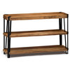Ryegate Natural Solid Wood, Metal Media Console Table, Natural
