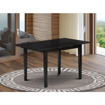 Elegant Dining Table, Tapered Legs With Expandable Rectangular Top, Black