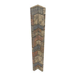 142-CT1-BRIGHTON WIDE STACKED STONE INSIDE CORNER - 48"H X 3 &frac12;" W X 1 &frac12;"D - Wall Panels