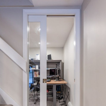Basement Staircase with Glass Door Office Nook – Middleton MA