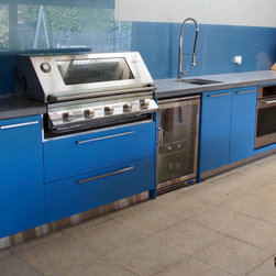 Outdoor Kitchen | Polished Concrete Benchtops, Doors and Drawers - BBQs
