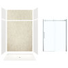 Expressions Alcove Shower Kit With Extension and Door, Gray/Sea Fog, 60"x32"x96"