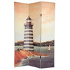 6' Tall Double Sided Lighthouses Canvas Room Divider
