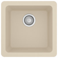 Karran Undermount Quartz Composite 17" Bar Single Bowl Sink, Bisque
