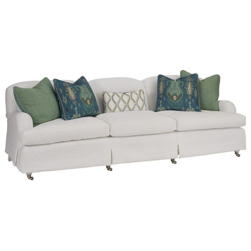 Athos Sofa With Pewter Casters White
