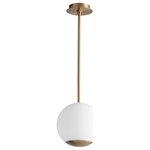 Oxygen Lighting - Terra 10" Opal Mini-Pendant, Aged Brass - Stylish and bold. Make an illuminating statement with this fixture. An ideal lighting fixture for your home.