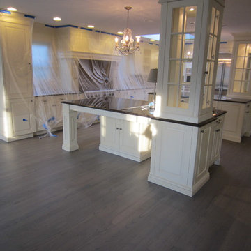PORT WASHINGTON REFINISH:  CUSTOM GREY STAIN & 3 COATS BONA NATURALE EXTRA MATTE