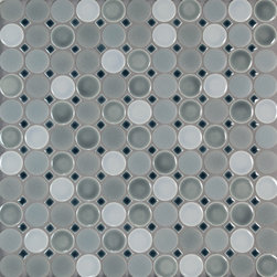 1&rdquo; Circles w/1/2x1/2 Mosaic Dot - Mosaic Tile