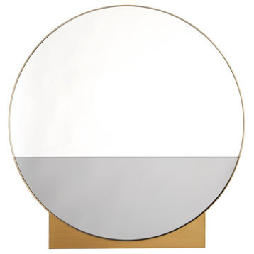 Datum Mirror, Antique Brass, Plain Mirror, Smoke Mirror, 36"W (DA9005 3MPMY)
