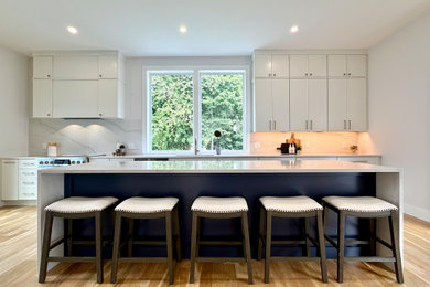 Example of a minimalist kitchen design in Boston