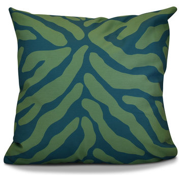 Animal Stripe Geometric Print Pillow, Teal, 16"x16"