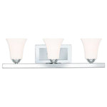 Livex Lighting - Livex Lighting 6493-05 Ridgedale - Three Light Bath Vanity - Bring a simple, yet eye-catching style into your hRidgedale Three Ligh Polished Chrome Sati *UL Approved: YES Energy Star Qualified: n/a ADA Certified: n/a  *Number of Lights: Lamp: 3-*Wattage:100w Medium Base bulb(s) *Bulb Included:No *Bulb Type:Medium Base *Finish Type:Polished Chrome