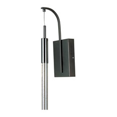 Scepter 1 Light Wall Sconce in Black Chrome
