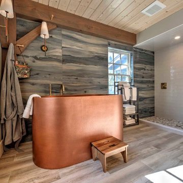 Primary Bath with Copper Tub - West Dover, VT