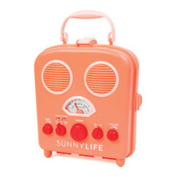 Water Resistant Retro Radio - Coral - Products