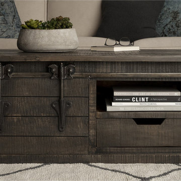 Wyatt Barn Door Coffee Table - Charcoal Grey
