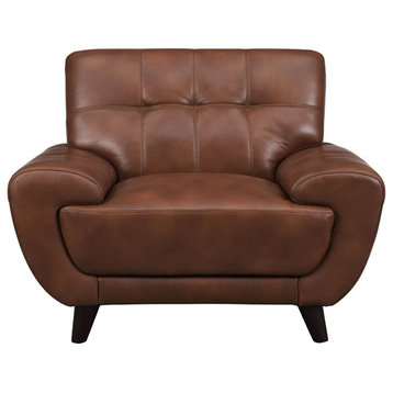 Nicole Leather Craft Chair, Brown