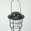 Rustic Industrial Cage Style Solar Powered LED Fairy Light Hanging Lantern