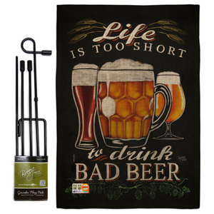 Drink Bad Beer Happy Hour And Drinks Everyday Garden Flag 13 X18 5 Contemporary Flags And Flagpoles By Breeze Decor Houzz