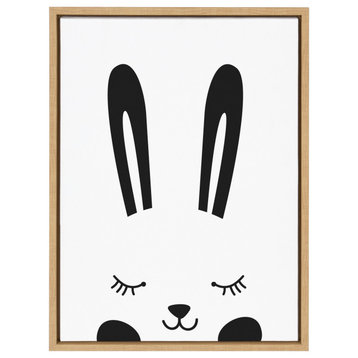 Sylvie Modern Baby Bunny Framed Canvas by Rachel Lee, Natural 18x24