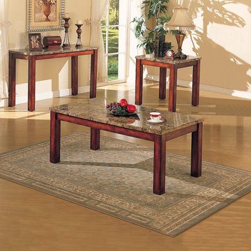 Bologna Brown Marble Top Occasional Table Set - $682.43