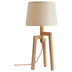 Contemporary Table Lamps Contemporary Wooden Table Lamps With Artistic Fabric Shade