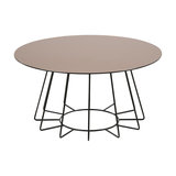 Casiar Coffee Table, Bronze Glass, Black Metal Base