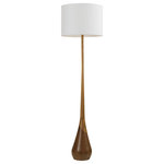 Novogratz x Globe Electric - Novogratz x Globe Harrington 65" Faux Wood Floor Lamp With White Fabric Shade - Wood adds warmth and feeling to any space, no matter what the existing decor style is. Simply put, it's the most neutral finish since it's complementary to any interior design. The Harrington Floor Lamp is no exception. With a two-tone wood finish base and a tall slim teardrop body, this lamp stands out in any space and adds a refined rustic element to your home. Decorate with the Novogratz and Globe Electric - lighting made easy.
