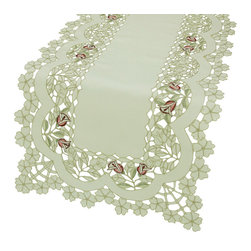 Xia Home Fashions - Rose Garden 15"x72" Table Runner - Table Runners