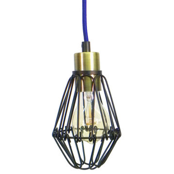 Purple Antique Black Cage Pendant Light