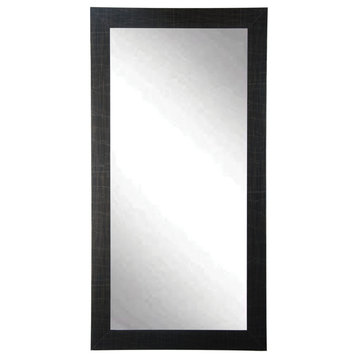 Scratched Black Framed Floor Leaning Tall Mirror 32''x 71''