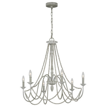 Maryville Six Light Chandelier in Washed Grey