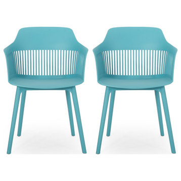 Gable Outdoor Dining Chair, Set of 2, Teal
