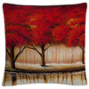 Rio 'Parade of Red Trees II' Decorative Throw Pillow