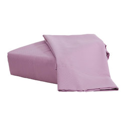 Dreamtex Home - Natalia Cavalletto Check Sheet Set, Lavender, King - Sheet And Pillowcase Sets