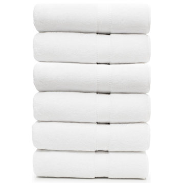 Linum Home Textiles Sinemis Terry Bath Towels, Set of 6, White
