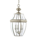 Generation Lighting Collection - Sea Gull Lighting 3-Light Outdoor Pendant, Brushed Nickel - Bulbs Included