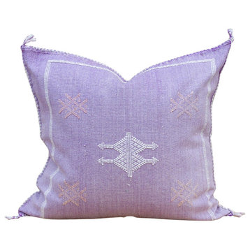 Lavender Moroccan Silk Rug Pillow