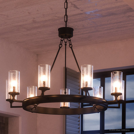 Luxury Rustic Chandelier, 36, Charcoal  Finish