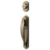 Deluxe Storm and Screen Pull Handle and Keyed Deadbolt, Antique Brass