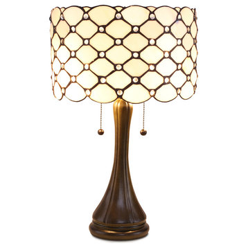 Serena d'italia Contemporary Tiffany 2-Light Jeweled 22" Table Lamp