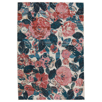 Vibe By Jaipur Living Illiana Indoor/ Outdoor Floral Pink/ Blue Area Rug, 4'x5'7