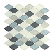 10.25"x10.25" Glass Tile Mosaic Backsplash Gray Scale, Single Sheet
