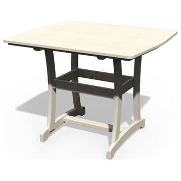 Poly Lumber Legacy Table, Ivory, 4' X 4', Bar Height