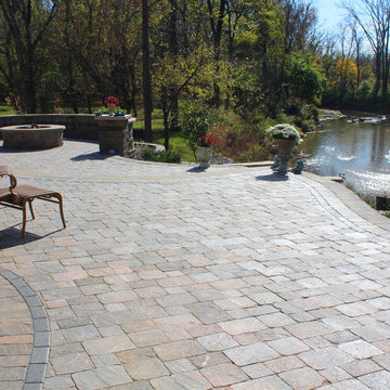 Outstanding Overlook Patio with Terraced Retaining Walls (Plainfield, IN)