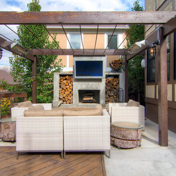 Denver Deck with Fireplace and Pergola