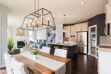 Inspiration for a mid-sized transitional dining room remodel in Edmonton