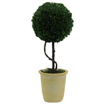 Artificial Boxwood Ball Topiary Plant Tabletop In Pot, 13"H